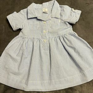 6M Blue/White Stripped Baby Dress
